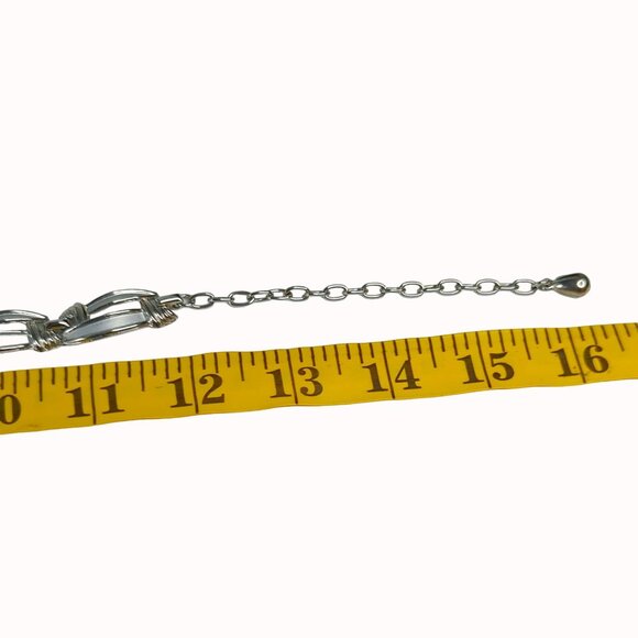 Vintage Silver-Tone Link Choker Necklace With Adjustable Chain - Picture 5 of 5